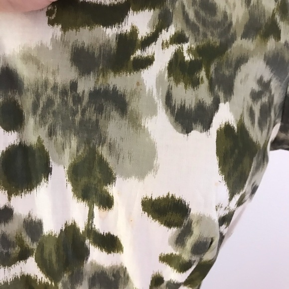 Vintage 1950s Green Floral Gathered Waist Dress - Picture 6 of 9